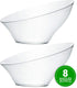 PLASTICPRO Disposable Angled Plastic Bowls Round Medium Serving Bowl, Elegant for Party's, Snack, or Salad Bowl, Clear Pack of 4...