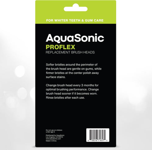AquaSonic Proflex Replacement Brush Heads | for Whiter Teeth & Gum Care | Compatible with Many AquaSonic Toothbrush Handles (8 Pack Black)...