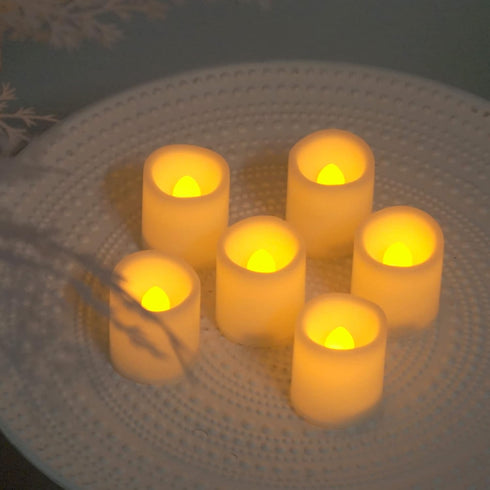 Battery Operated Flameless Votive Candles with Timer, Small Timing LED Candle Lights with Automatic Built-in Daily Cycle Timer, 6-Hour on 18-Hour ...
