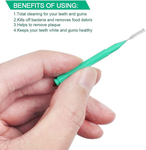 ewinever 100 Pieces Interdental Brush, Toothpicks Tooth Flossing Head Oral Dental Hygiene Brush,Braces Brush Teeth Cleaner Dental Floss Stick Toot...