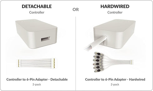 Litcessory Controller to 6-Pin Adapter for Philips Hue/Solo Lightstrip (Detachable Version, White - MICRO 6-PIN V4 / Solo Lightstrip)...