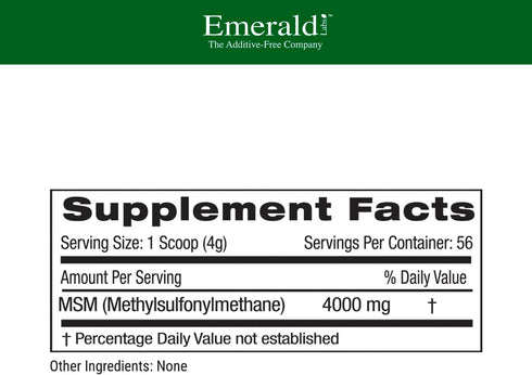 EMERALD LABS MSM Powder - Plant-Sourced Methylsulfonylmethane Supplement for Liver Detox, Joint Health, Skin Health & More - Vegan, Gluten-Free - ...