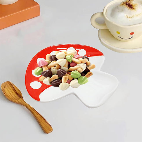 Mushroom Spoon Rest for Stove Top Cute Ceramic Spoon Holder for Kitchen Counter Utensil Rest Mushroom Kitchen Decor (Red)...