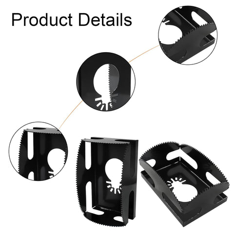 Square Slot Cutter, 2 Pcs Stainless Steel Outlet Cutout Multi-Tools Carving One Step in Place Oscillating Milling Cutter for Drywall/Plastic Metal...