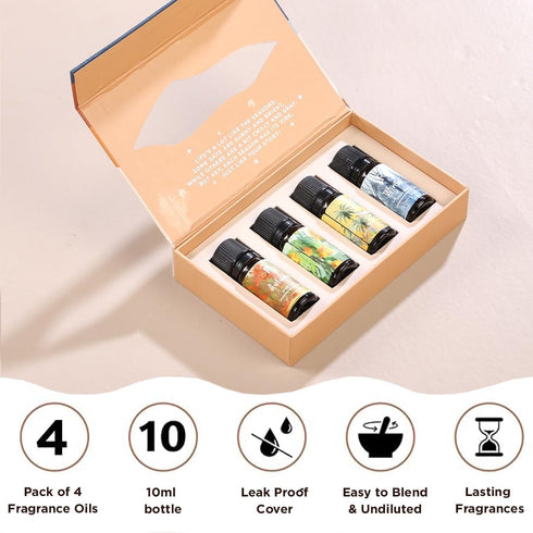 Folkulture Essential Oils for Diffuser for Home, Set of 4 Essential Oils Set, Diffuser Oils Scented, Essential Oils for Candle Making, Diffuser Oi...