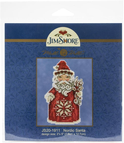 Nordic Santa Counted Cross Stitch Ornament Kit Mill Hill 2019 Jim Shore JS201911...