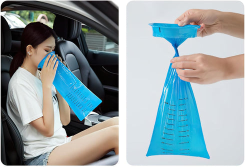 25 Pack Barf Bags Disposable, Puke Bags, 1000ml High Density Vomit Bags, Perfect for Morning Sickness, Kids, Pregnant Women, Taxis Drivers,Sea, Ca...