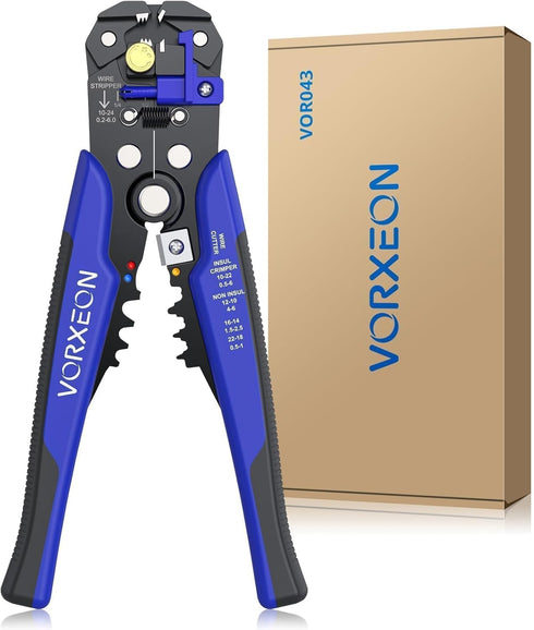 Self Adjusting Wire Stripper 3-in-1 Wire Stripper/Cutter/Crimper 12 Inches Suitable for 10 AWG to 24 AWG wire, 0.2 to 6mm², For Computer, Applianc...