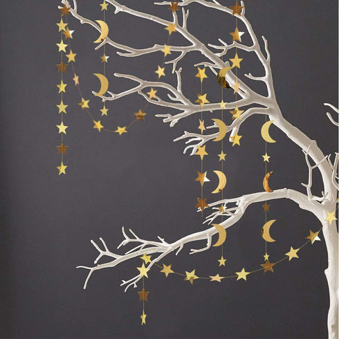 Decor365 Gold Moon Star Garland Ramadan Decorations Hanging Twinkle Little Star Two The Moon Birthday Party Decoration Graduation Decor Starry New...