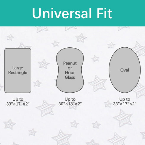 Bassinet Sheets Universal Fit for Oval, Hourglass, Rectangle Bassinet Mattress, 2 Pack 100% Cotton Sheets for Halo Bassinest Swivel, Flex, Luxe Sl...