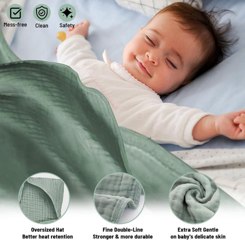 Baby Towels For New Born Baby 32x32 inch Baby Bath Towels with HODD For Babies 100% MUSLIN Cotton infant and toddlers Two Amazing Pack in each UNI...