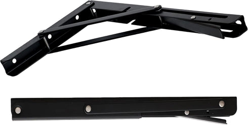 Toirxarn 8" Heavy Duty Black Folding Shelf Brackets - Steel Collapsible Bracket for Space Saving Wall Mounted Desk, DIY Workbench, Foldable Table ...