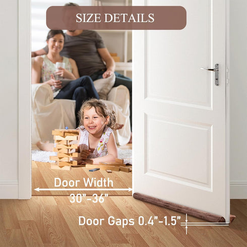 GDHOMM Under Door Draft Stopper Weather Stripping Gap Filler & Seal Adjustable 30"-36", Blocks Noise, Cold Air & Light, Coffee...