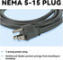 2 Pack 9 ft 14/3C SJTW Appliance and Power Tool Cord, 14 Gauge 3 Prong Replacement Power Supply Cord Cable, 110V 115V 120V AC Pigtail, 15A, 1875w ...
