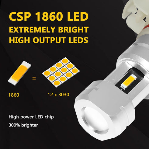 PHINLION 3800 Lumens 5202 5201 LED Yellow Fog Light Bulbs Super Bright CSP 12085 12086 PS24W LED DRL Bulb Replacement for Car Truck Fog Lights Lam...