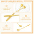 16 Pieces Heart Shaped Spoon Coffee Teaspoon 7 Inch Set Stainless Steel Long Handle Spoon Stir Bar Spoon Stirring Spoon Ice Cream Spoon Gold...