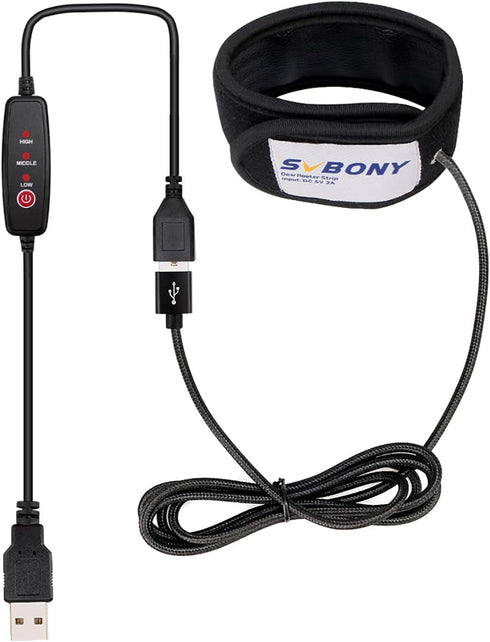 SVBONY SV172 Lens Warmer, 240mm Lens Heater Warmer Dew, 3 Gear Regulator Temperature USB Universal Dew Heater Strip for Telescope Camera...