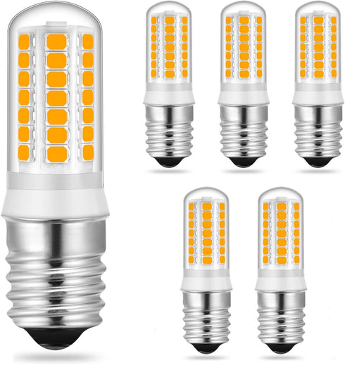 E17 led Microwave Bulb Warm White 3000K, No Dimmable 20W 30W 35W Halogen 120V Microwave Appliance Equivalent Replacement Refrigerator Bulbs 6 Pack...