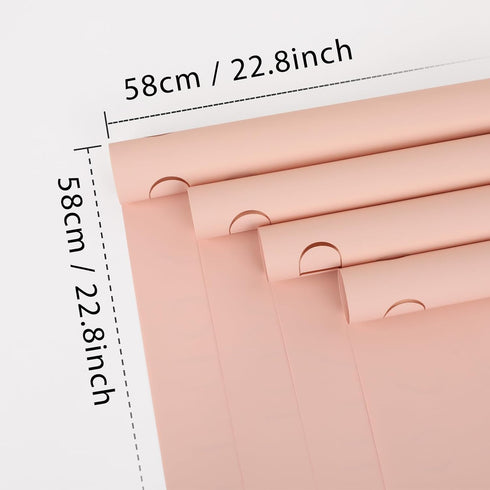 20 Sheet Flower Wrapping Paper - Waterproof Floral Bouquet Wrapping Paper, Florist Supplies Packaging Paper for Wedding Birthday Gift DIY (Pink-Lo...