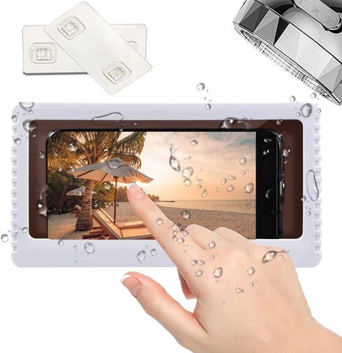 Waterproof Bathroom Phone Case, White, 1-White...