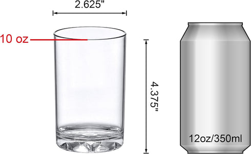 Amazing Abby - Liberty - 10-Ounce Plastic Tumblers (Set of 6), Plastic Drinking Glasses, All-Clear Reusable Plastic Cups, BPA-Free, Shatter-Proof,...