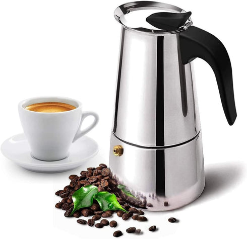 Coffee Maker, Stainless Steel Coffee Pot Percolator Stovetop Espresso Latte Maker Percolator Stove Top Filter Coffee Maker Pot Easy Clean (300ML 6...