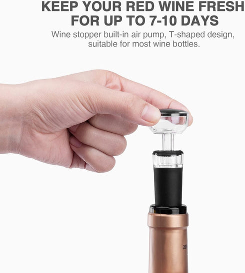 Hotder Electric Wine Opener,Battery Operated Wine Bottle Opener with Corkscrew,Foil Cutter,Wine Stopper,Ideal Gift for Wine Lovers,Home Party Wedd...