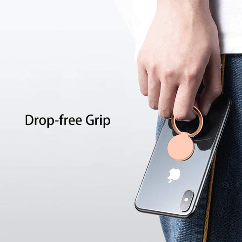 Ultra Slim Phone Ring Holder, Tomorotec Thin Cell Phone Ring Stand for Magnetic Car Mount with Black Car Mount Hook - for iPhone X XR XS 8 7 Plus ...