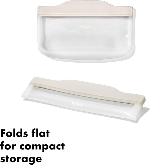 OXO Good Grips Silicone Reusable Bag – Snack Bag (12 oz) - Oat...