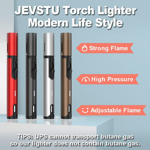 4 Pack Torch Lighter, Long Lighter, Adjustable Multipurpose Refillable for Grill BBQ...