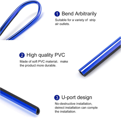 LivTee 20 Pieces Car Air Conditioner Decoration Strip, Universal Waterproof Bendable Air Vent Outlet Trim Decoration, Car Interior Accessories (Bl...
