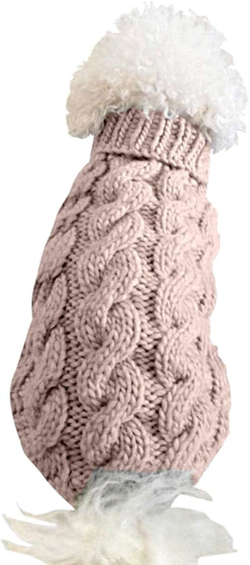 Pet Dog Turtleneck Knitting Sweater Coat Winter Warmer Thickening Pullover Knitwear Crochet Coat Clothes for Small Medium Large Dog Puppy Cat (L, ...