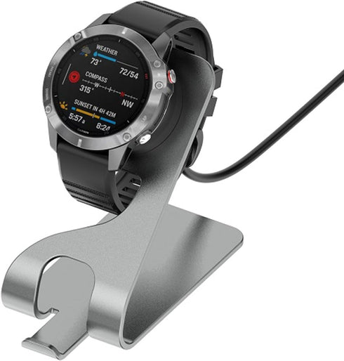 Metal Anti-Slipping Desktop Base Stand for Garmin Venu 3/Venu 3S/Vivoactiv 5 with Charging Dock Cable, Replacement Smart Watch Dock Stand Station(...