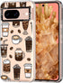 MOSNOVO Compatible with Google Pixel 8 5G Case, Coffee Clear Design Transparent Plastic Hard Back Case with TPU Bumper Protective Case Cover for P...