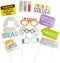 12Pcs Science Photo Booth Props with Stick Mad Scientist Selfie Props Chemistry Laboratory Party Supplies Boy Girl First 1st Bday Baby Shower...