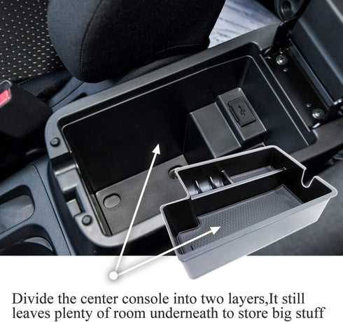 Vesul Center Console Armrest Storage Box Compatible with Mitsubishi Outlander Sport 2012 2013 2014 2015 2016 2017 2018 2019 2020 2021 ABS Tray Ins...