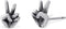 Boma Jewelry Sterling Silver Peace Sign Hand Stud Earrings...