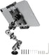 Aluminum Heavy Duty Drill Base Tablet Holder Car Mount Dashboard, 14.2“ Long 360°3-Stage Metal Stand Bracket for 4.7-12.9" iPad Pro/Air/Mini/Samsu...