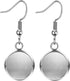 LANBEIDE 40 Packs Earrings Wire Hooks Blanks, Fit 12mm Cabochon Settings Trays, Stainless Steel Earrings Bezel for DIY Jewelry Making (Silver)...