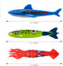 Haktoys Pool Diving Torpedo Toys: Underwater Sinking Torpedoes, Sharks and Squids Set - Indoor and Outdoor Swimming Activity...