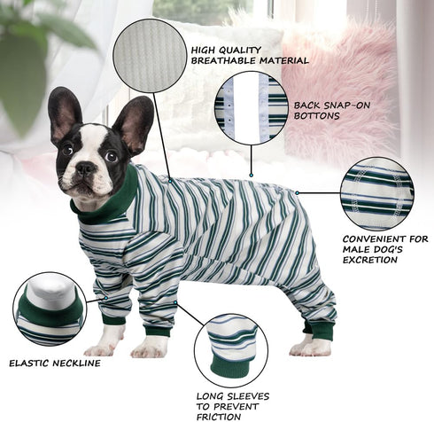 FEimaX Dog Recovery Suit After Surgery, Puppy Spay Neuter Prevent Licking Onesie Alternative Bandages E-Collar & Cone, Pet Abdominal Wounds Post S...