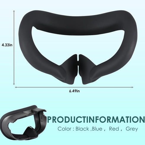Silicone Case for Meta Quest 3?Enhanced VR Experience MetaQuest 3 face Cushion-Sweatproof and Light-Blocking Washable VR Face Plate Mask Accessori...