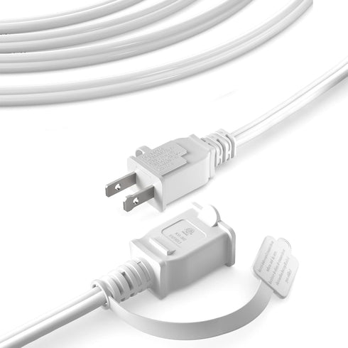 BBOUNDER 3Ft 2-Prong Power Extension Cord with Double Fuses and Tamper Guards, 7A 125V, Heavy Duty Outlet Extension Cable for Garage Office Worksh...