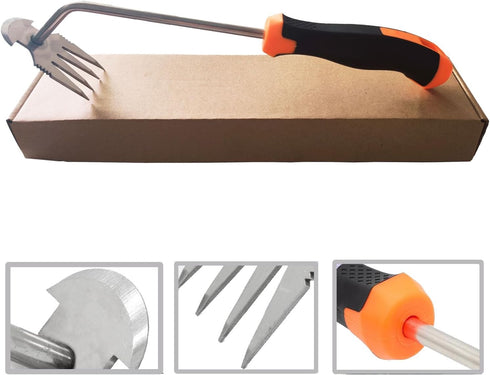 Weeding Artifact Uprooting Tool,Garden Weed Removal Tool Stainless Steel Weed Puller Tool with Rubber Handle,Hand Weed Pulling Tool for Vegetable ...