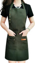 Apron for Men Women with Adjustable Straps and Large Pockets, Canvas Cotton Cooking Kitchen Chef Bib Aprons Waterproof Green...