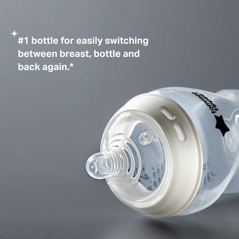 Tommee Tippee Baby Bottles, Natural Start Anti-Colic Baby Bottle with Slow Flow Breast-Like Nipple, 5oz, 0m+, Self-Sterilizing, Baby Feeding Essen...