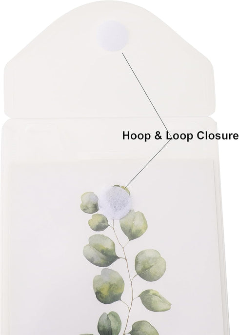 6’’ x 9’’ Vertical Clear Plastic Envelopes Receipt Stickers File Storage 20 Pack Hook Loop Closure...