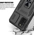for Samsung Galaxy A03S Case, Shockproof Phone Case & Sliding Camera Cover & Ring Holder Kickstand with Screen Protector for Samsung Galaxy A03S (...