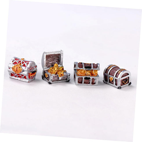 4Pcs Treasure for Aquarium Small Fun Fish Tank Aquarium air Decorations Gold Fish Aquarium Decorations Mini Treasure Chest Miniature Treasure Ches...