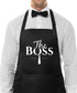 Couple Aprons for Cooking-The Boss The Real Boss Apron Set Funny Adjustable Baking Aprons His and Her Engagement Anniversary Wedding Valentines Da...